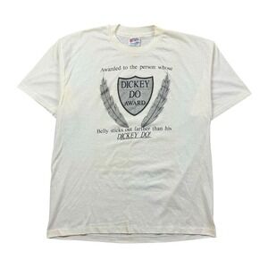 Vintage 90s Dickey Do Award Shirt Men XL White Funny Joke Single Stitch